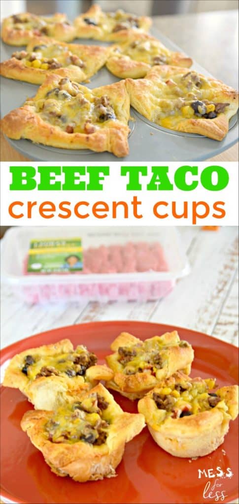 cheesy beef taco cresent cups