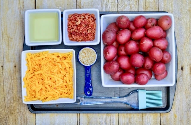 ingredients for loaded smashed potatoes