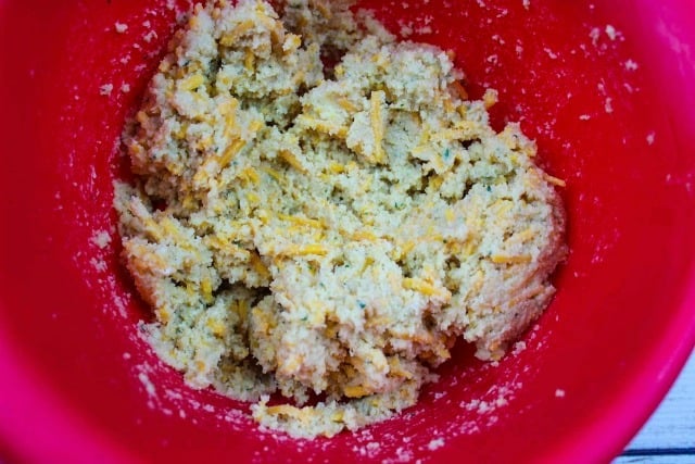 keto biscuit dough in bowl