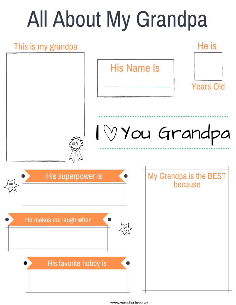 all about my grandpa printable