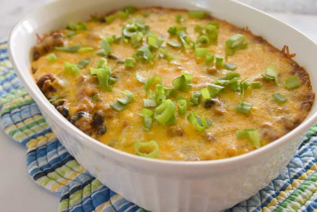 beef and bean enchilada dip
