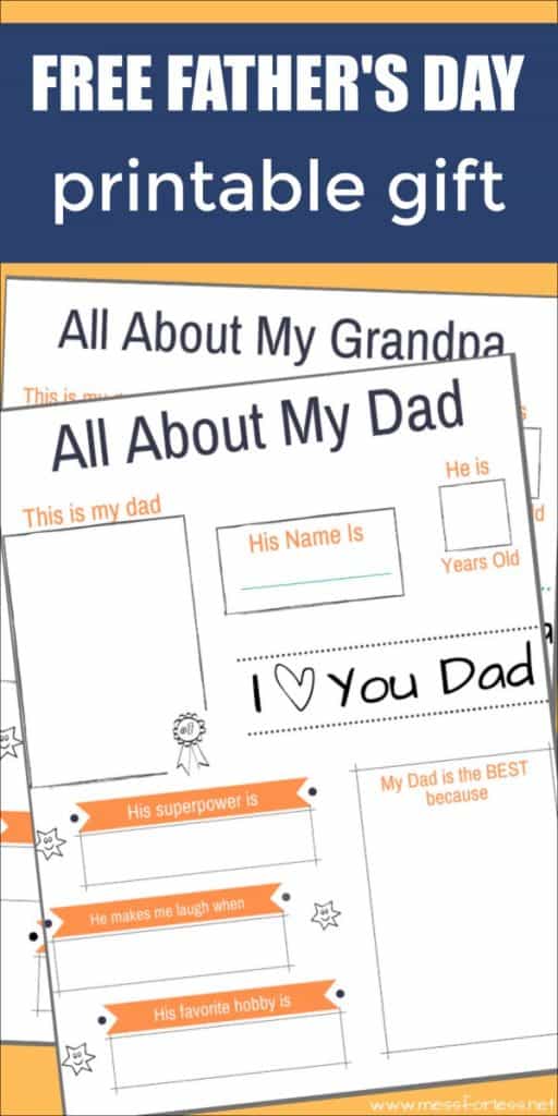 free father's day printable gift