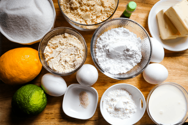 ingredients for gluten free lemon bars