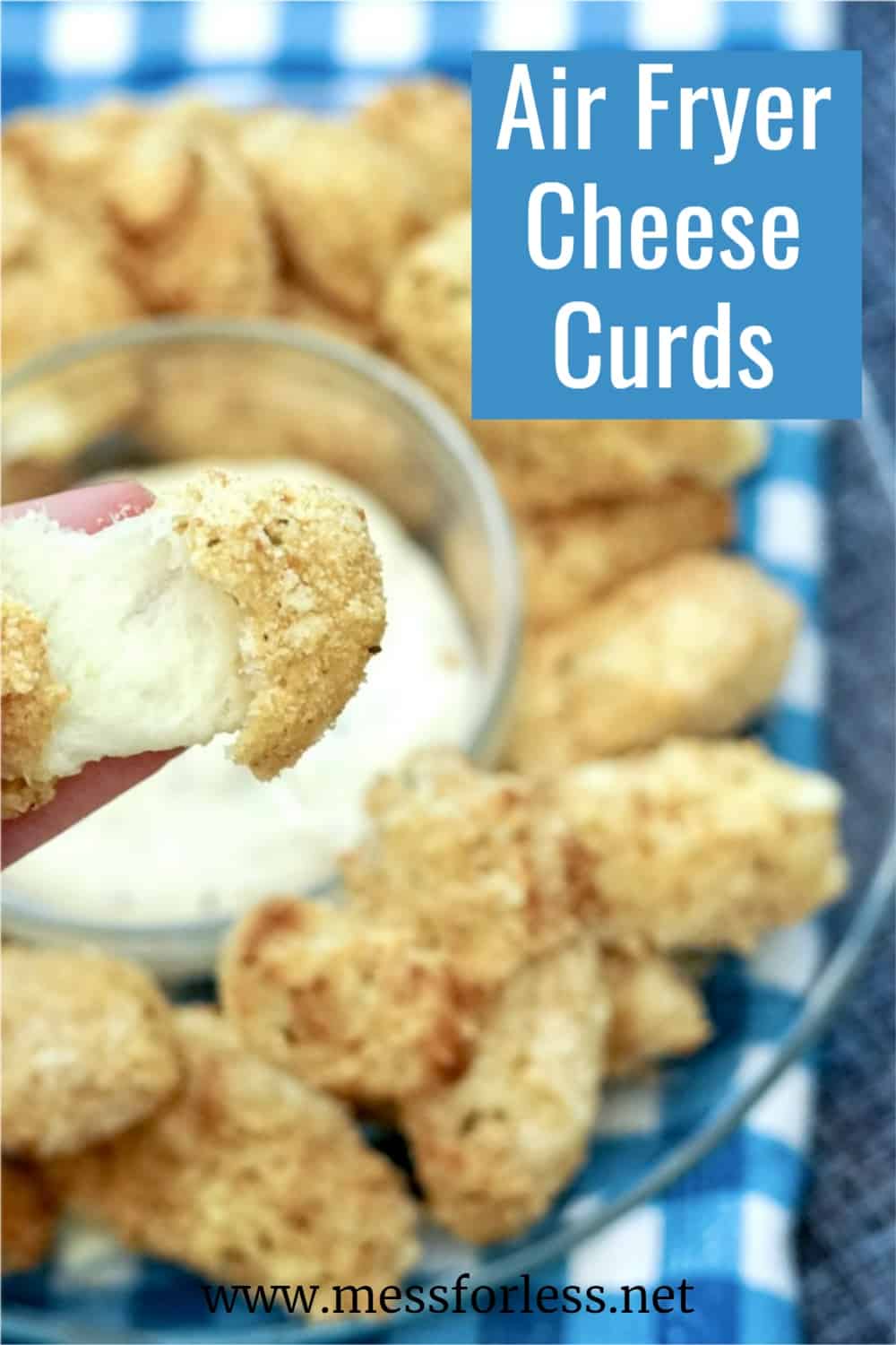holding up an open cheese curd