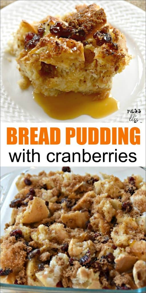 Bread pudding is traditionally considered to be a dessert, but it is so filling and delicious, you can have it for breakfast. This bread pudding recipe from Mess for Less is super easy and is a great way to use any leftover bread.