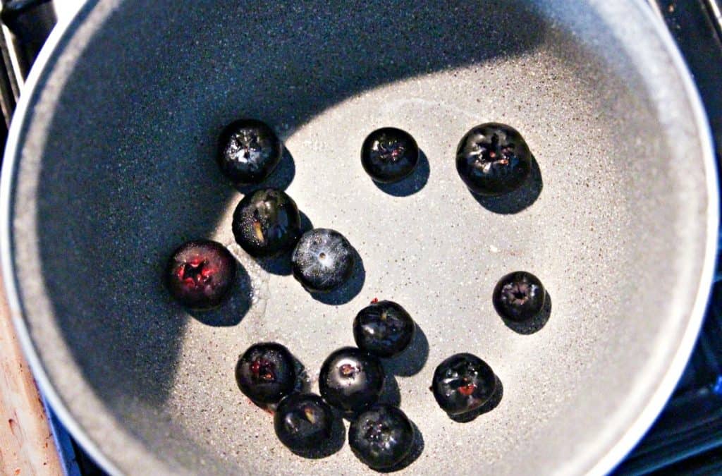 blueberries in a pan