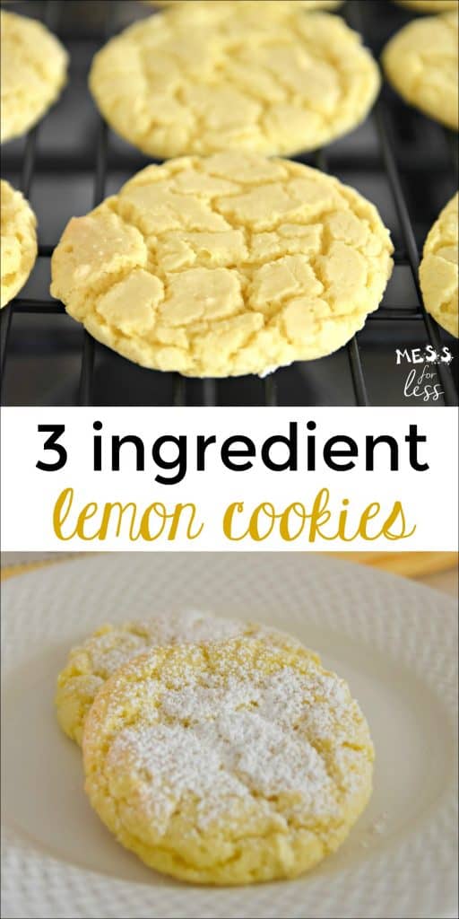 These Lemon Cake Mix Cookies are made with just 3 ingredients! They could not be easier and are so lemony and delicious! 