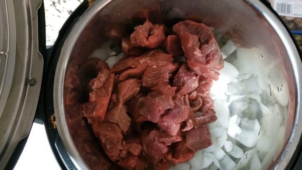 beef and onions in the instant pot