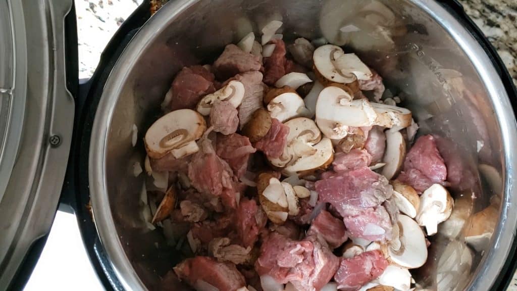 mushrooms and beef in the instant pot