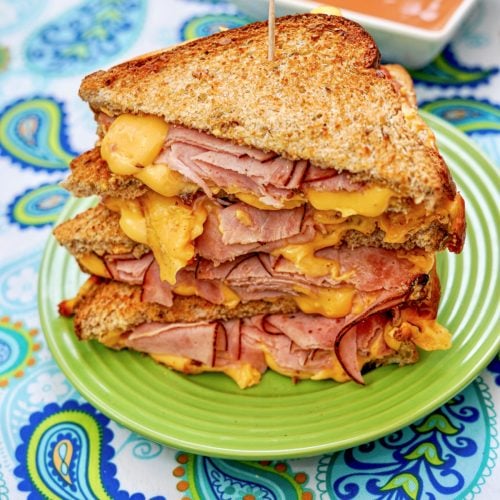Air Fryer Grilled Ham and Cheese Sandwich - Mess for Less