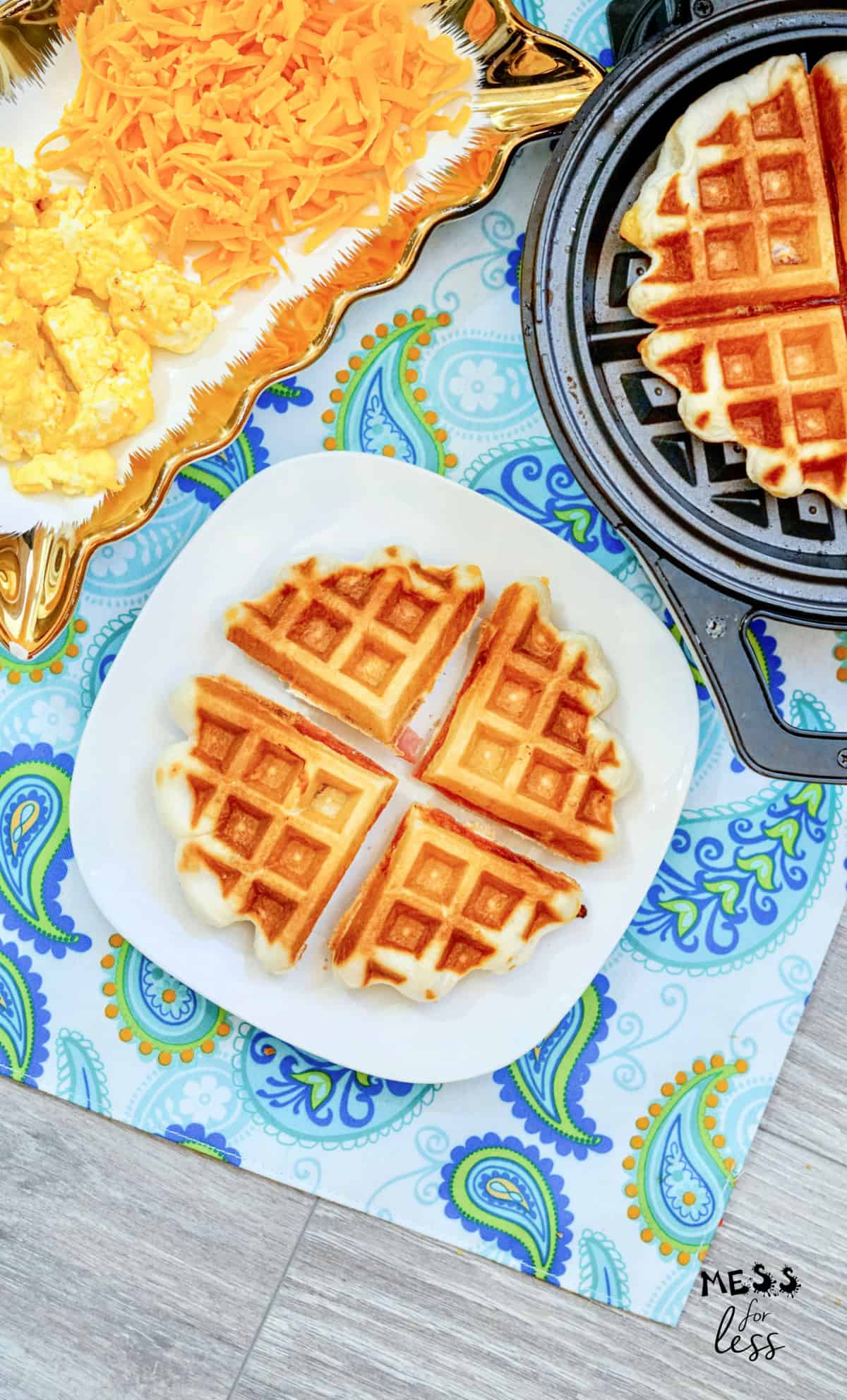Waffle Breakfast Sandwich Mess for Less