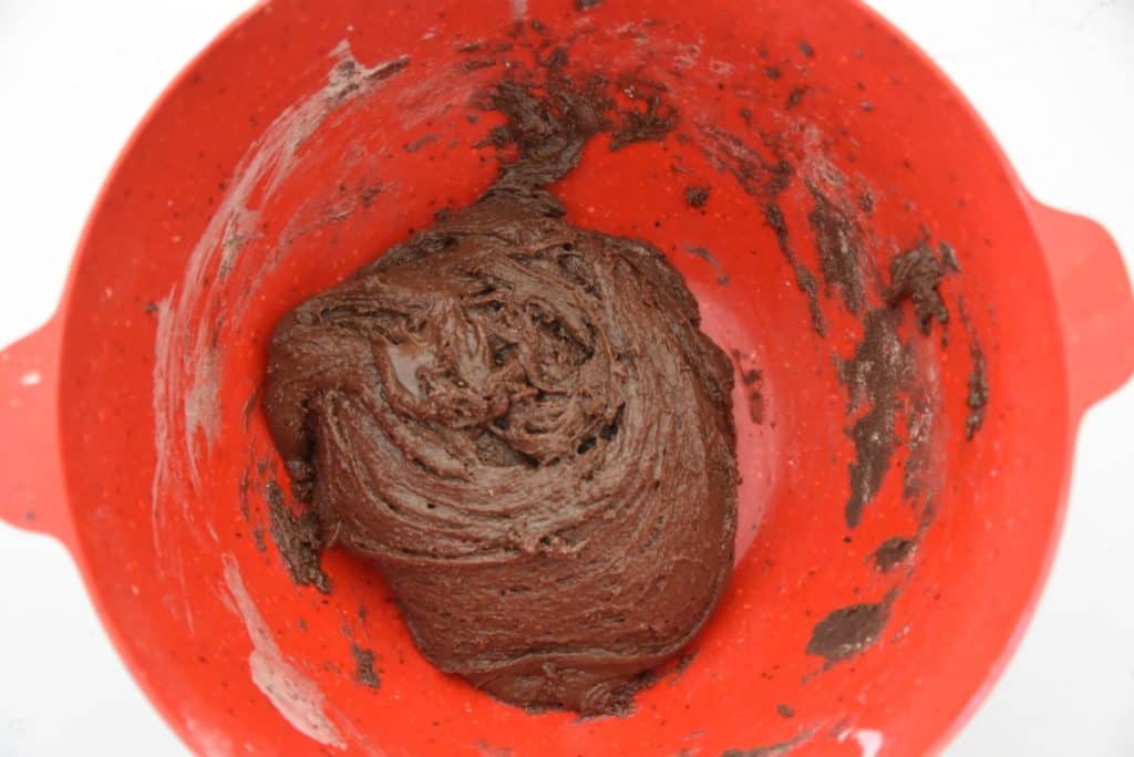 chocolate cake mix in a bowl