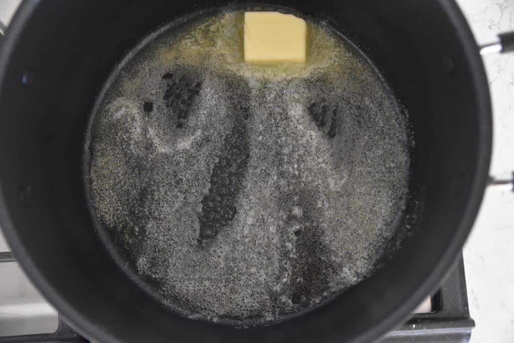butter melting in a sauce pan