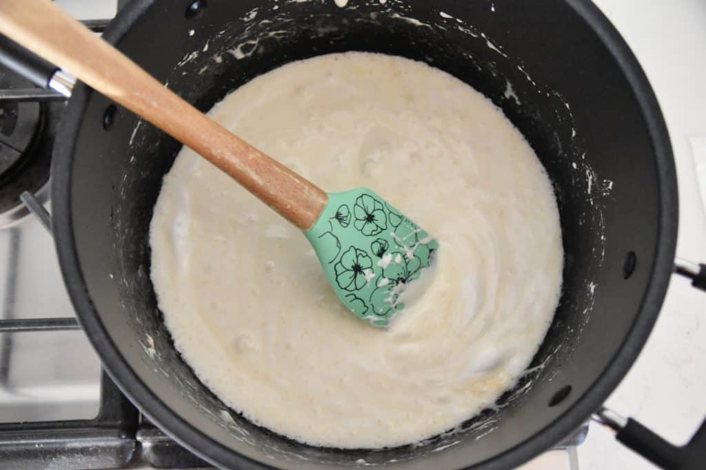 melted marshmallows in a sauce pan