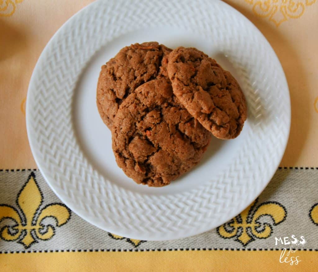 Cake Mix Carrot Cake Cookies on a white plate