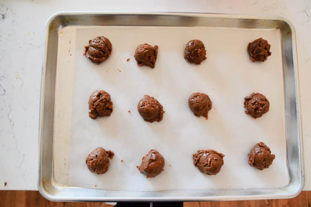 carrot cake cookies on a cookie sheet