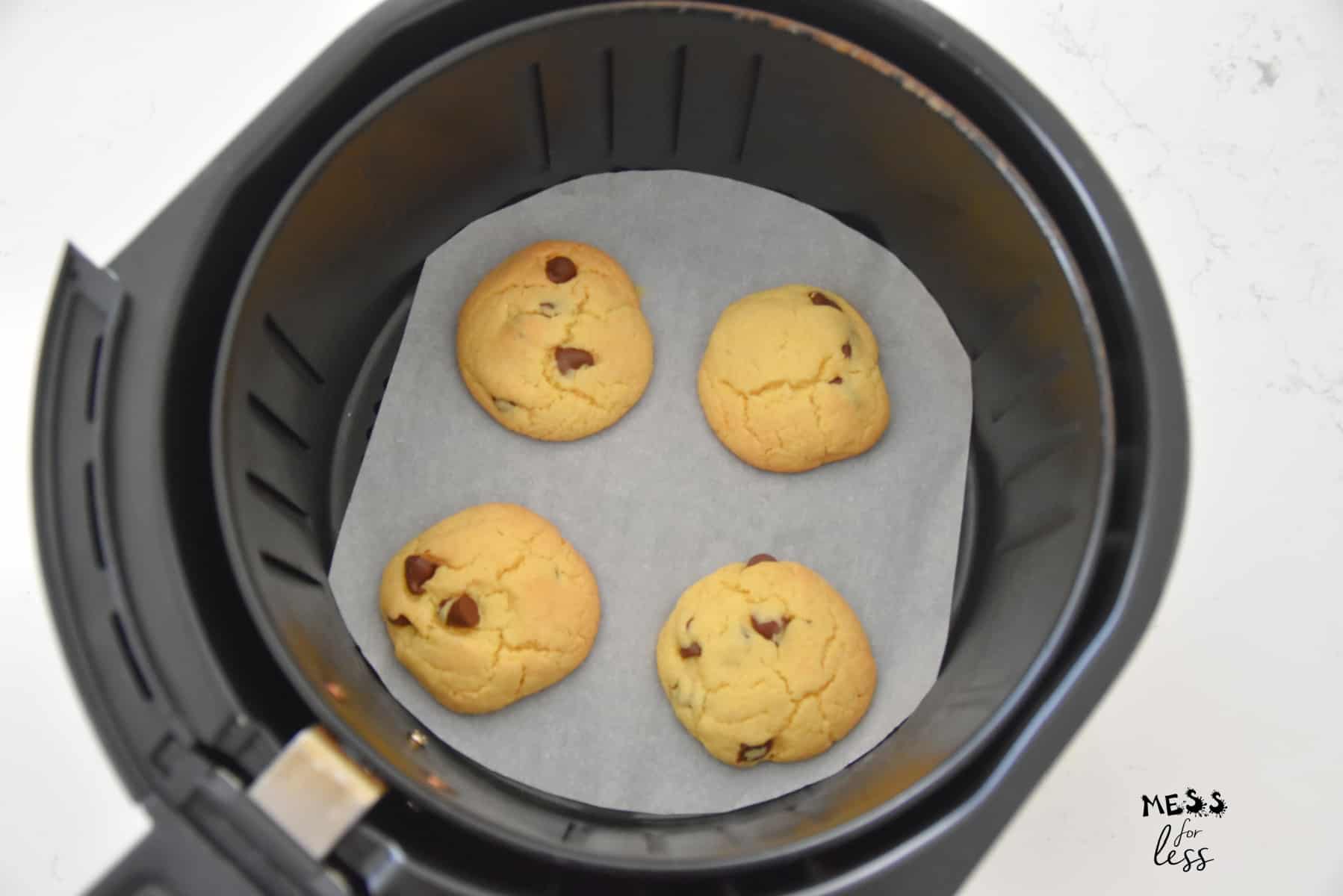 Cake Mix Chocolate Chip Cookies in the Air Fryer Mess