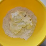 flour and yogurt in yellow bowl