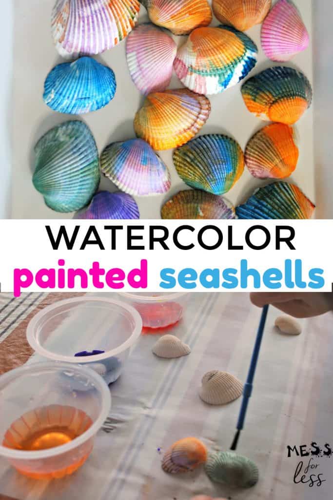 painting shells with watercolors