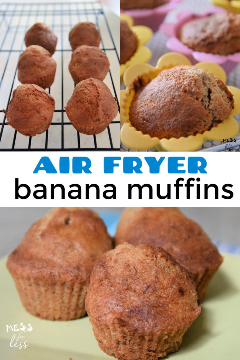 Air Fryer Banana Muffins Mess for Less