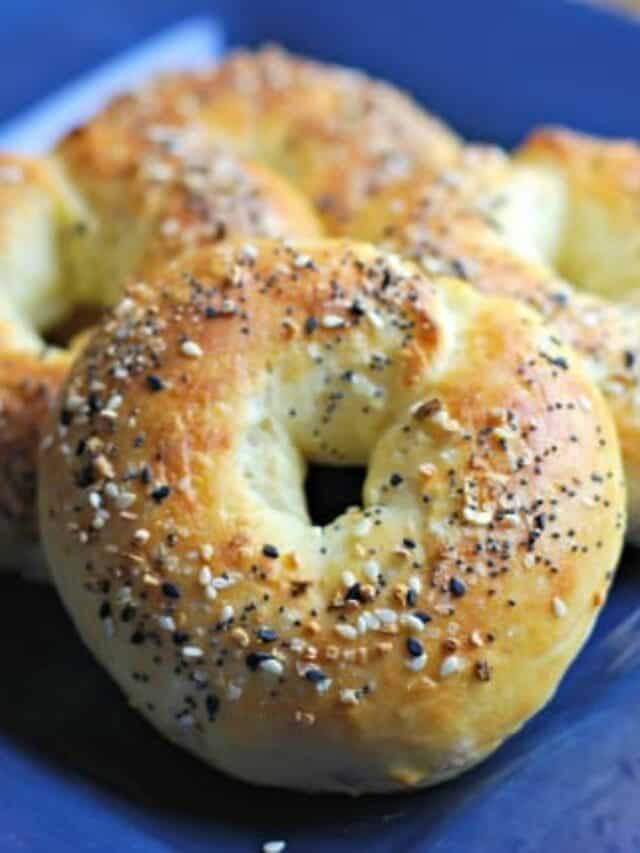 Weight Watchers Bagels with 2 Ingredient Dough - Mess for Less