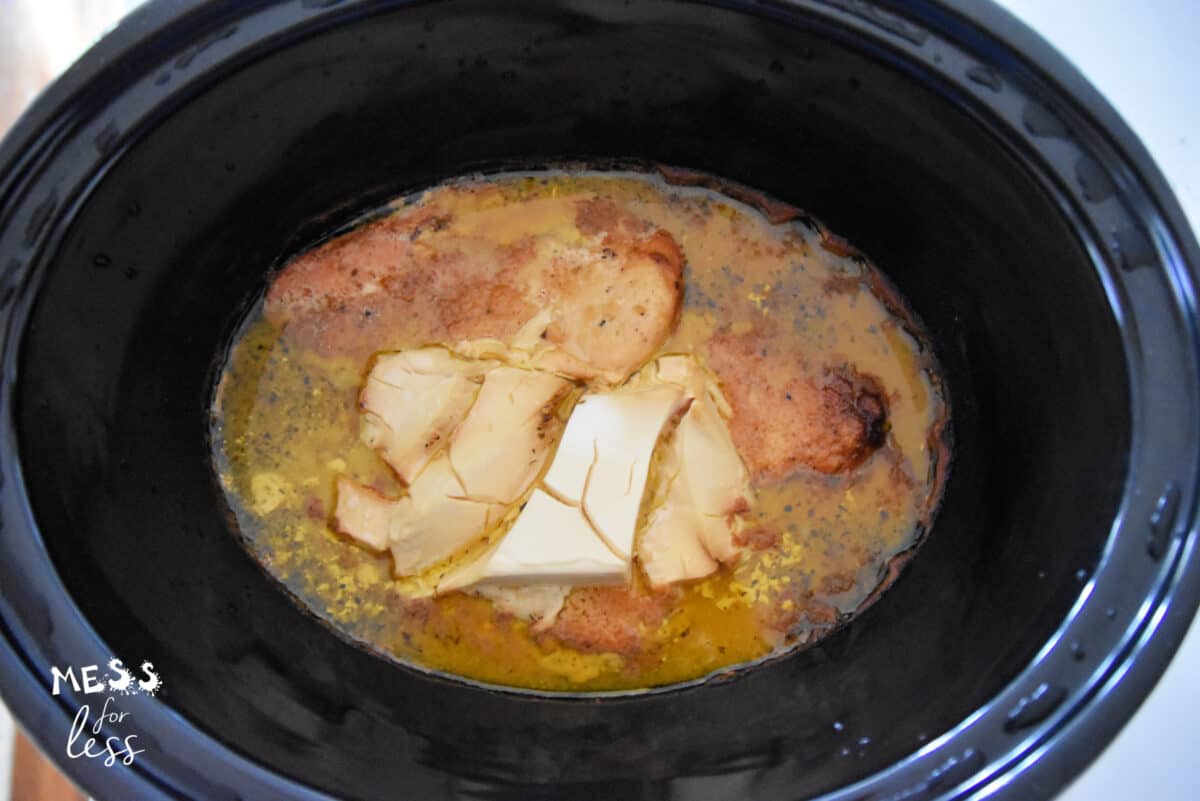 Olive garden chicken in  the slow cooker