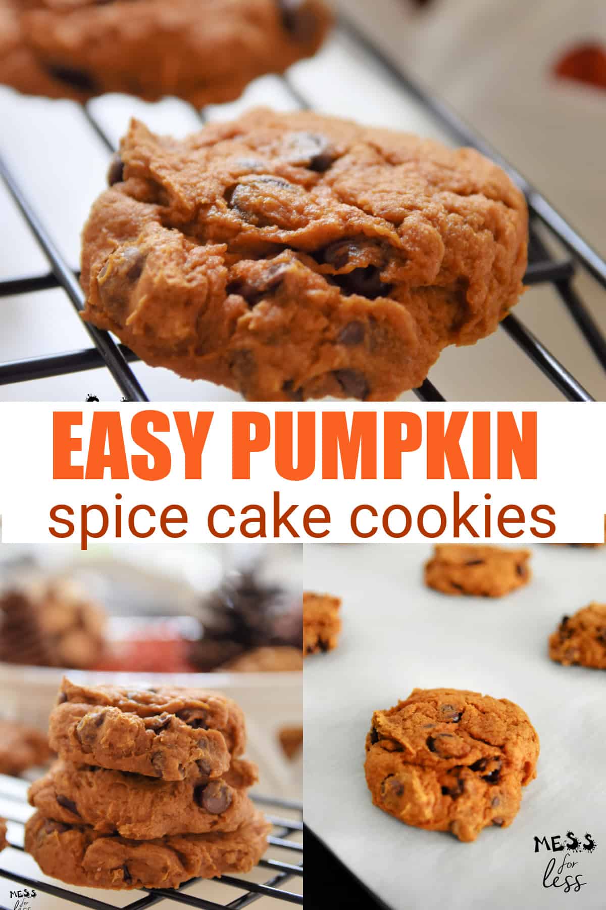 pumpkin cookies with spice cake mix pin