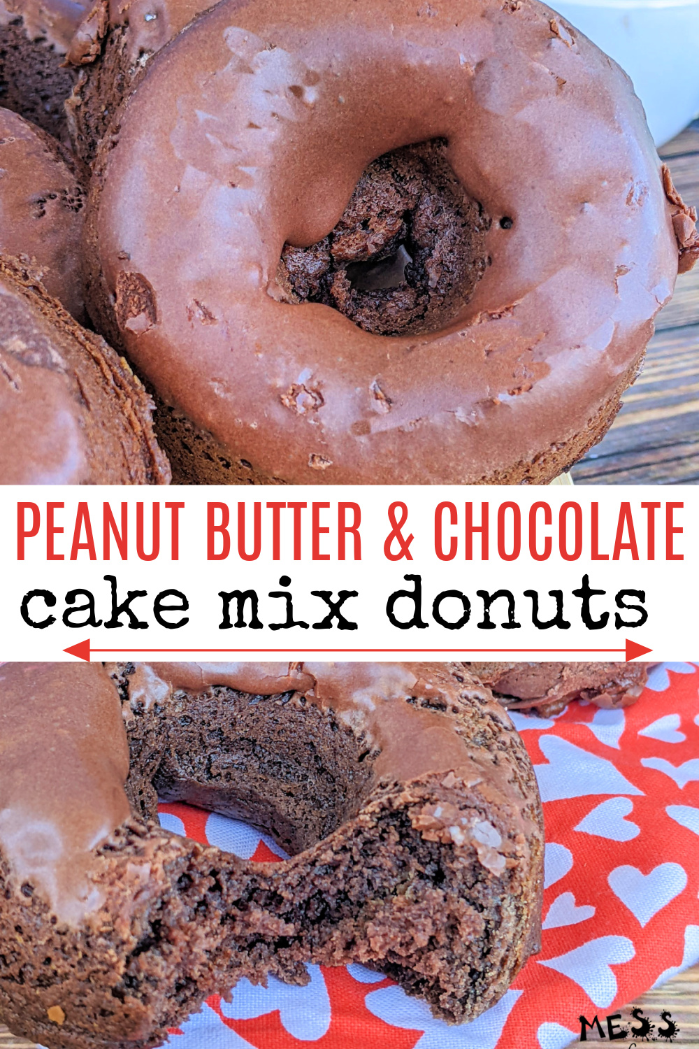 Peanut Butter and Chocolate Cake Mix Donuts