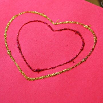 glitter hearts valentine idea