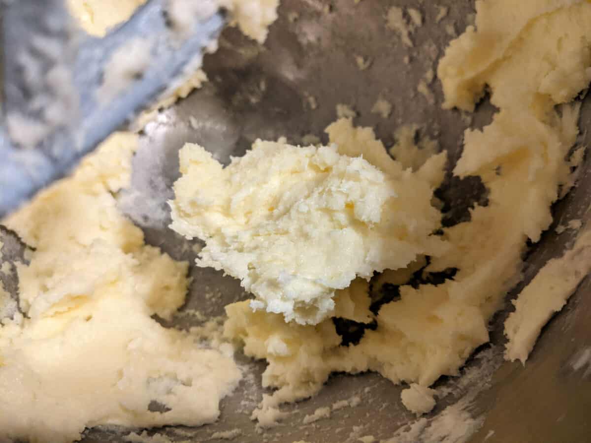 creaming butter and sugar in a mixer