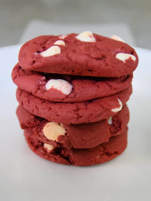 Red Velvet Cookies made with Cake Mix