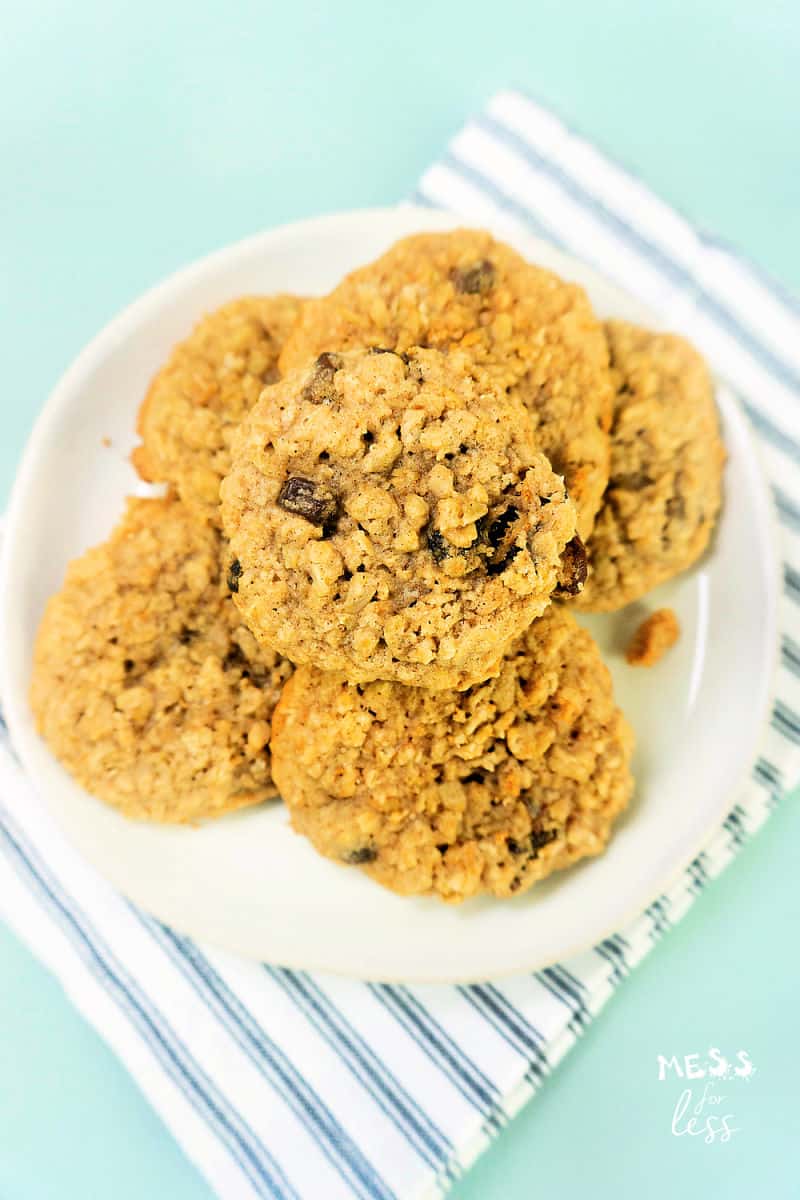 oatmeal raisin cookies on a plate