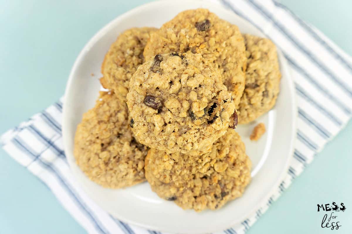 oatmeal cookies with raisins on a plate