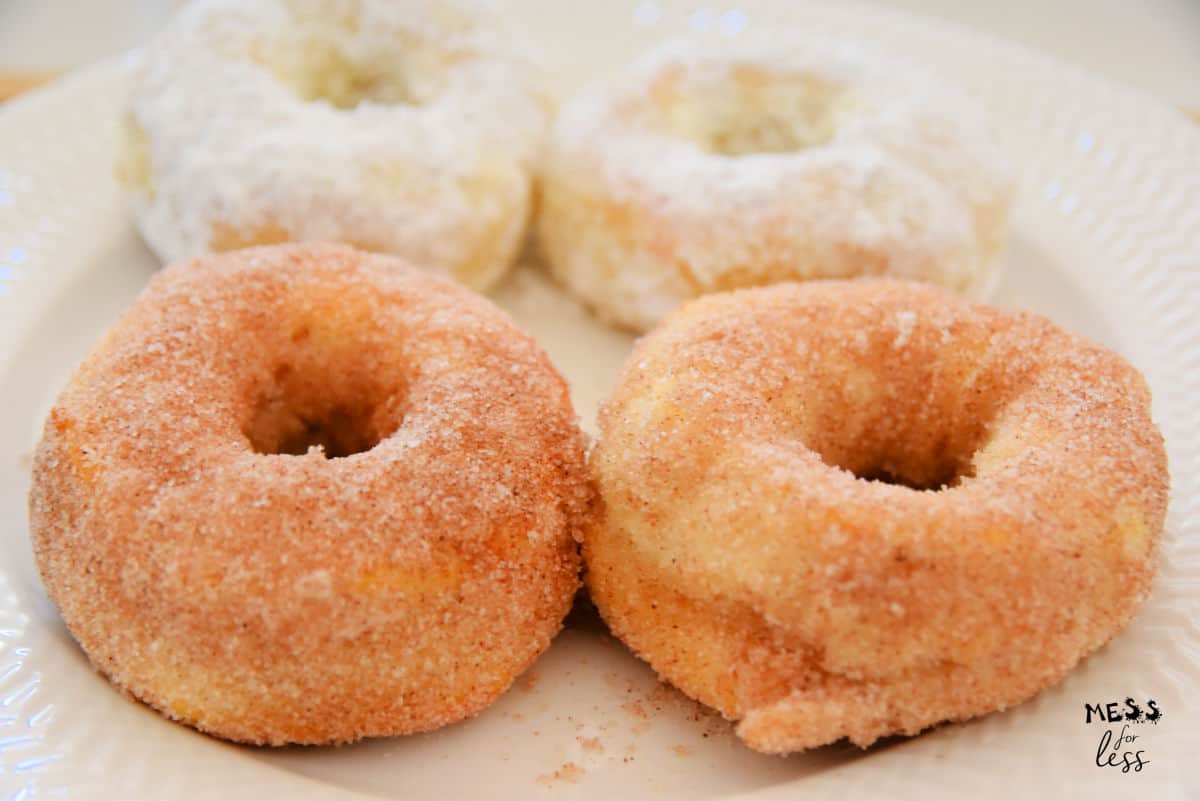 cinnamon sugar donuts on plate