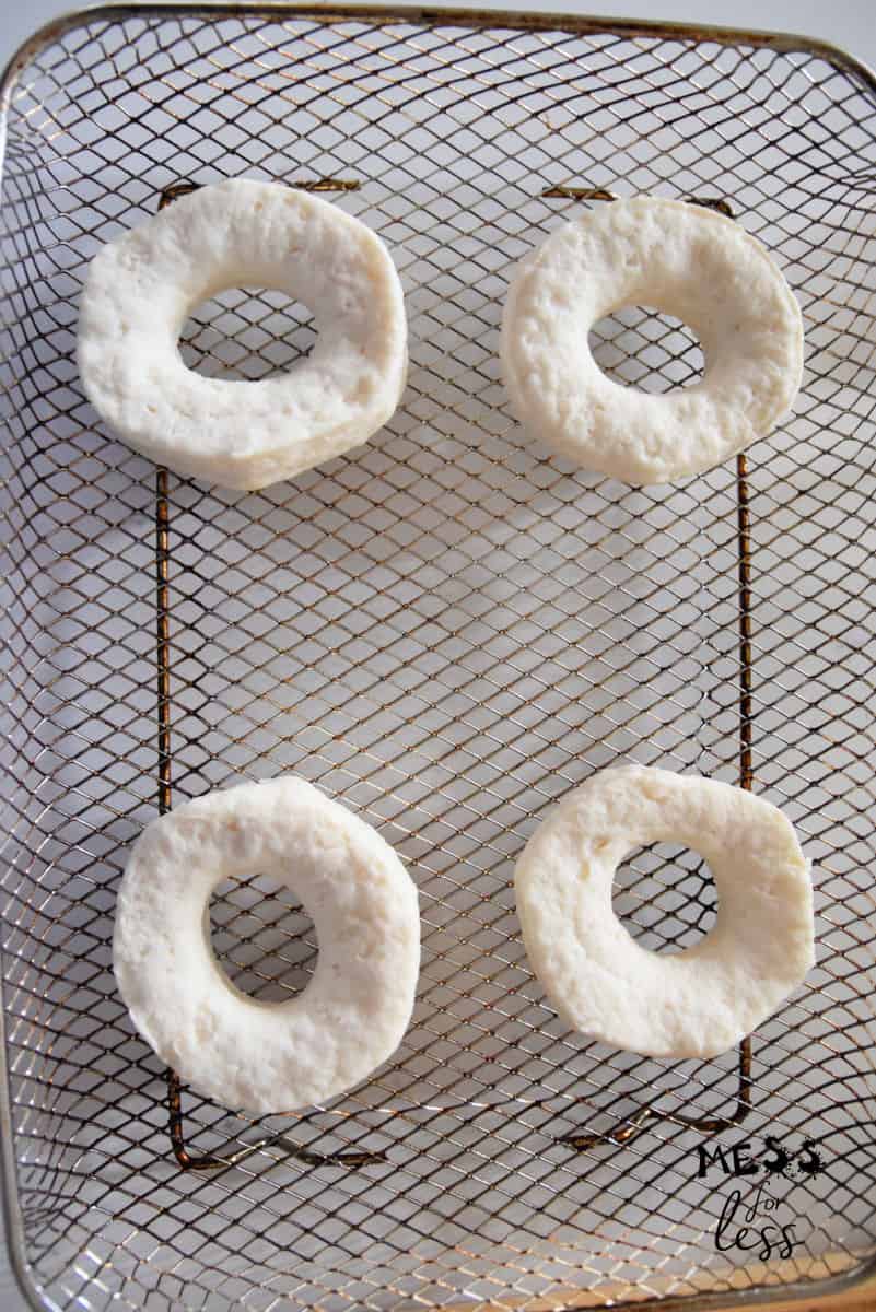 donut dough on pan