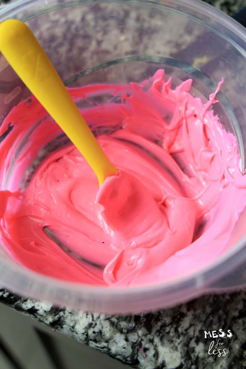 melted pink candy melts