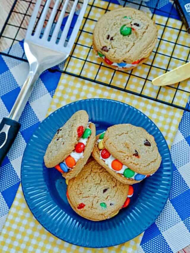 Frosting Filled M&M Cookies
