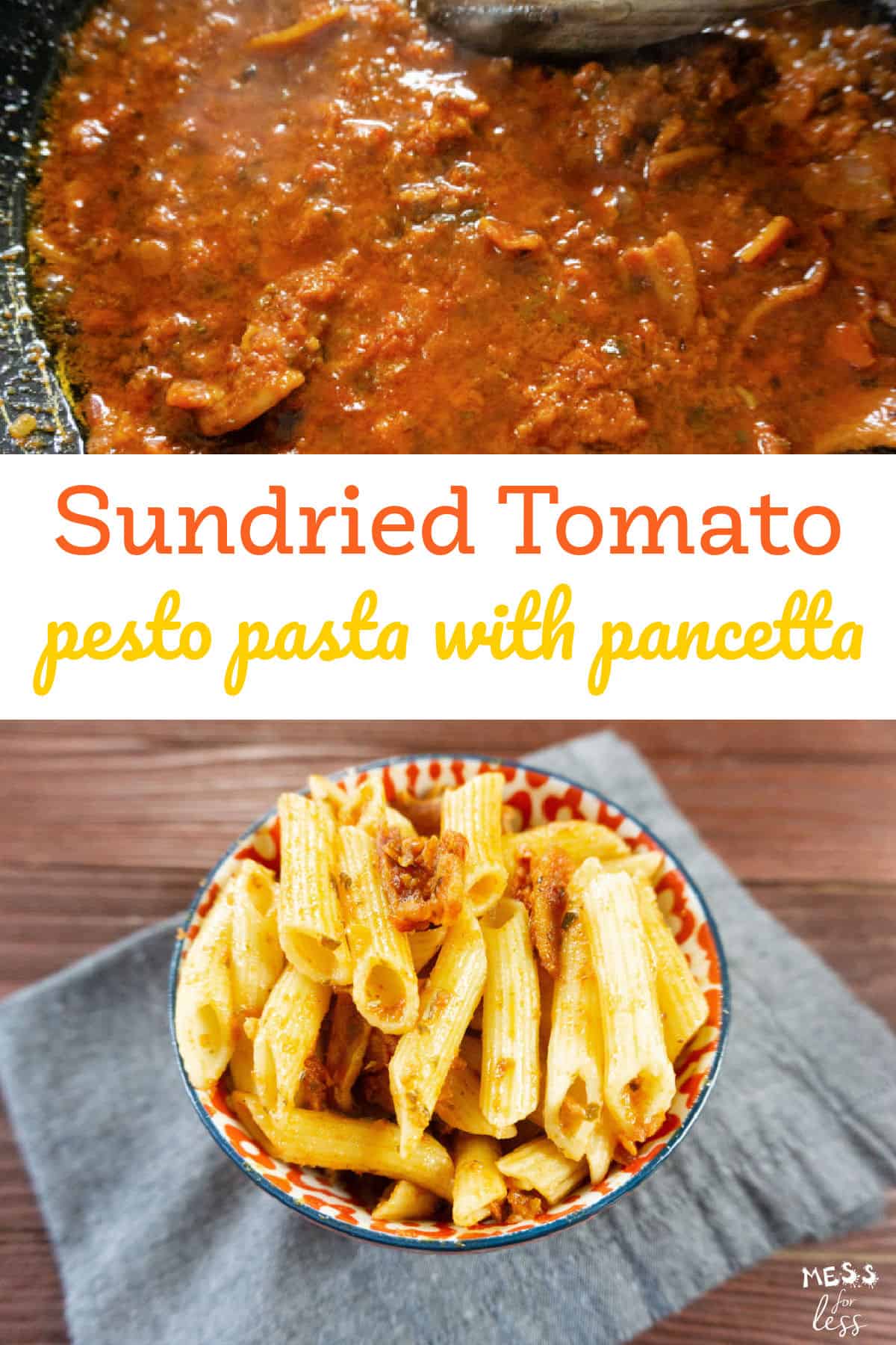 Sundried Tomato Pesto Pasta with Pancetta
