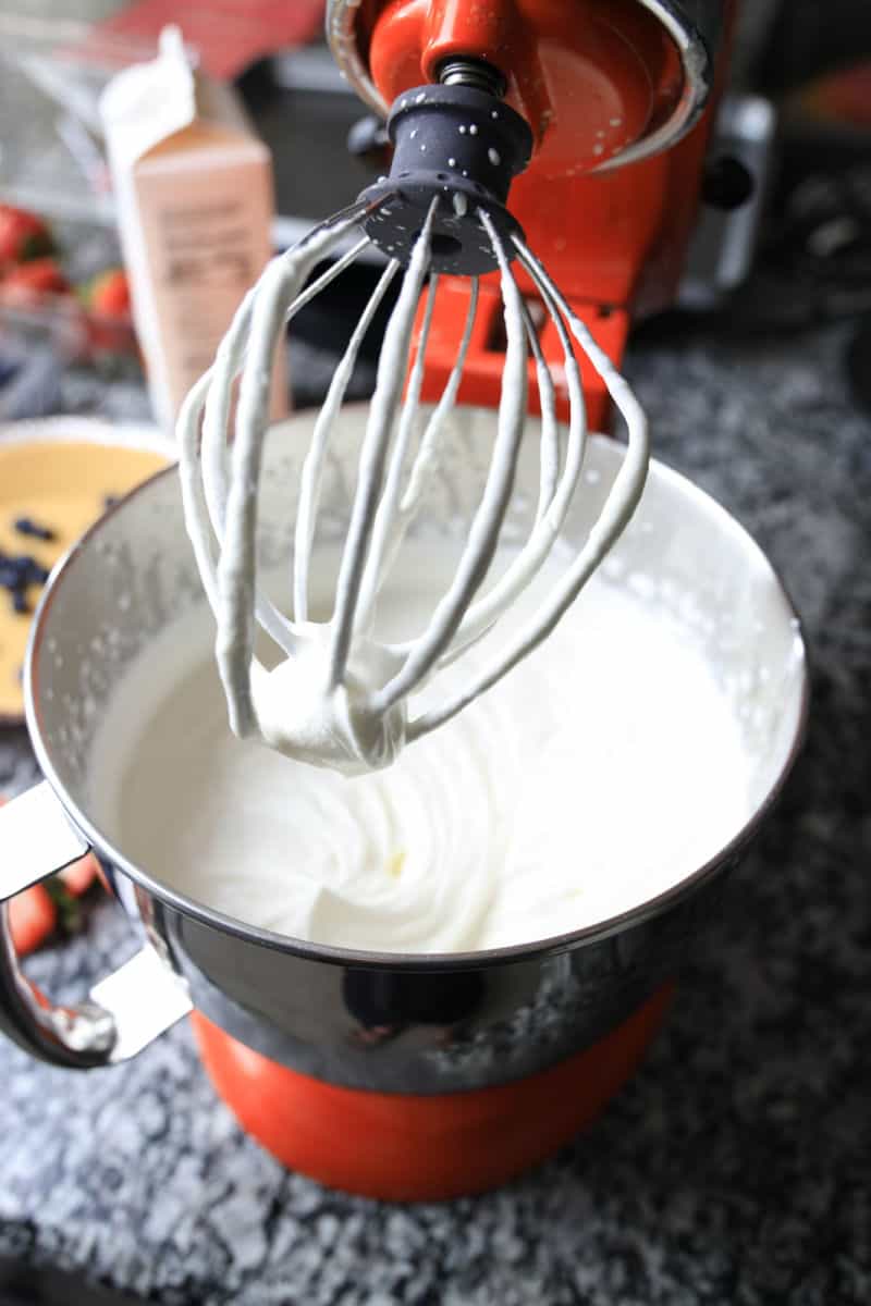 whipping heavy cream in stand mixer