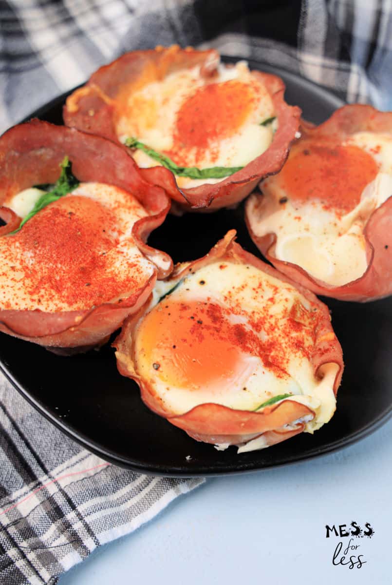 four keto egg cups on plate