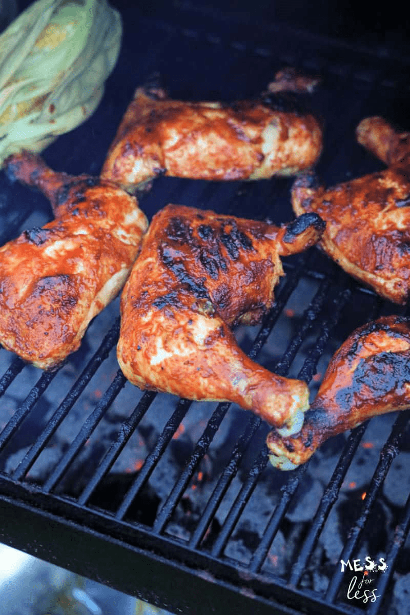 BBQ chicken on grill
