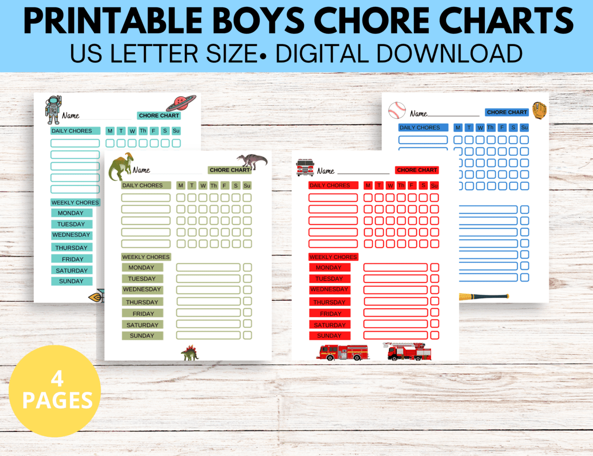 printable chore charts