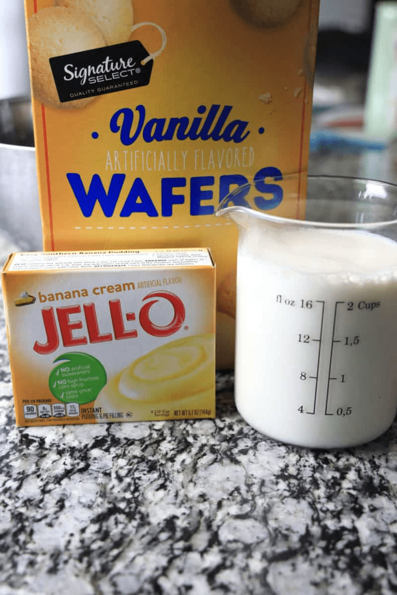 nilla wafers, pudding and milk