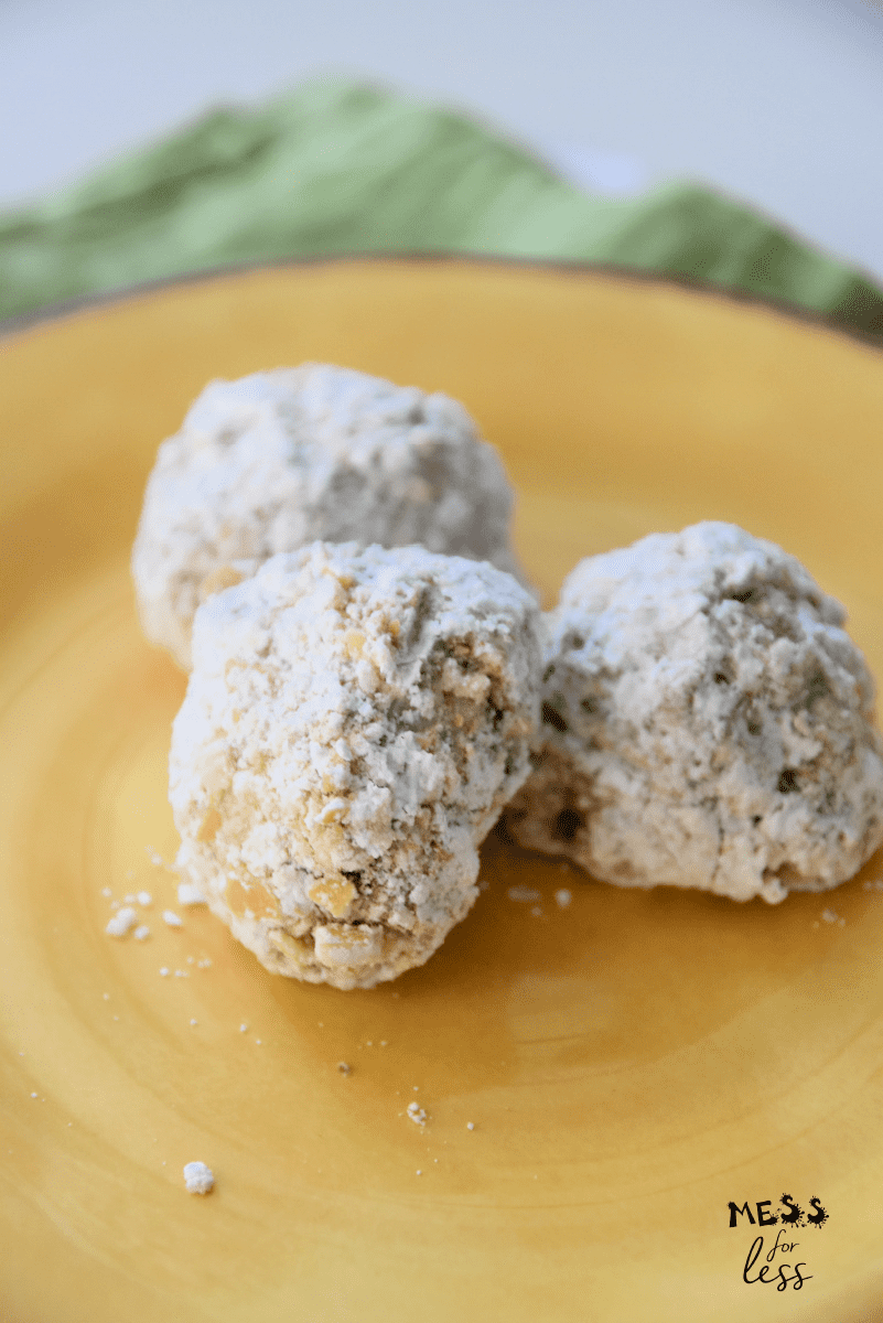 frozen chocolate snowballs on a plate