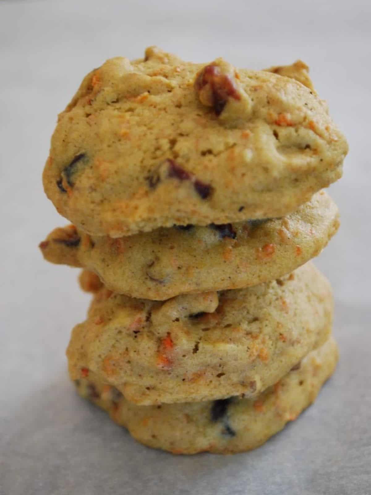 stack of carrot cake cookies