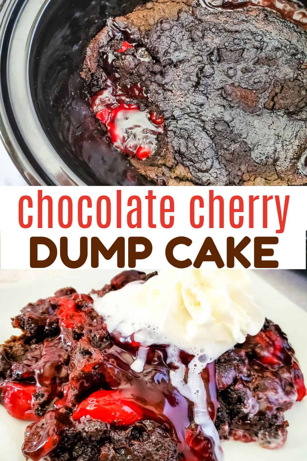 Crockpot Chocolate Cherry Dump Cake