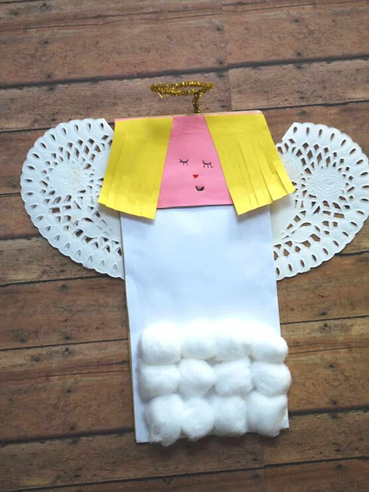 paper bag angel craft.