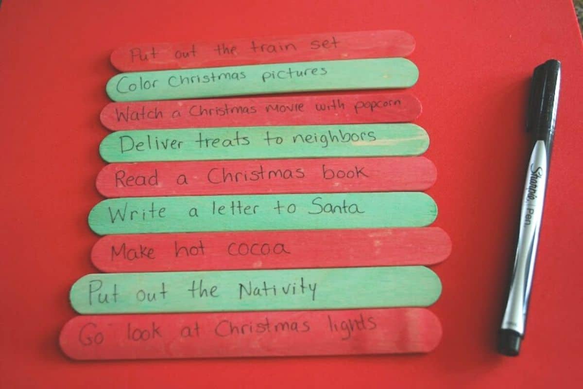 red and green popsicle sticks