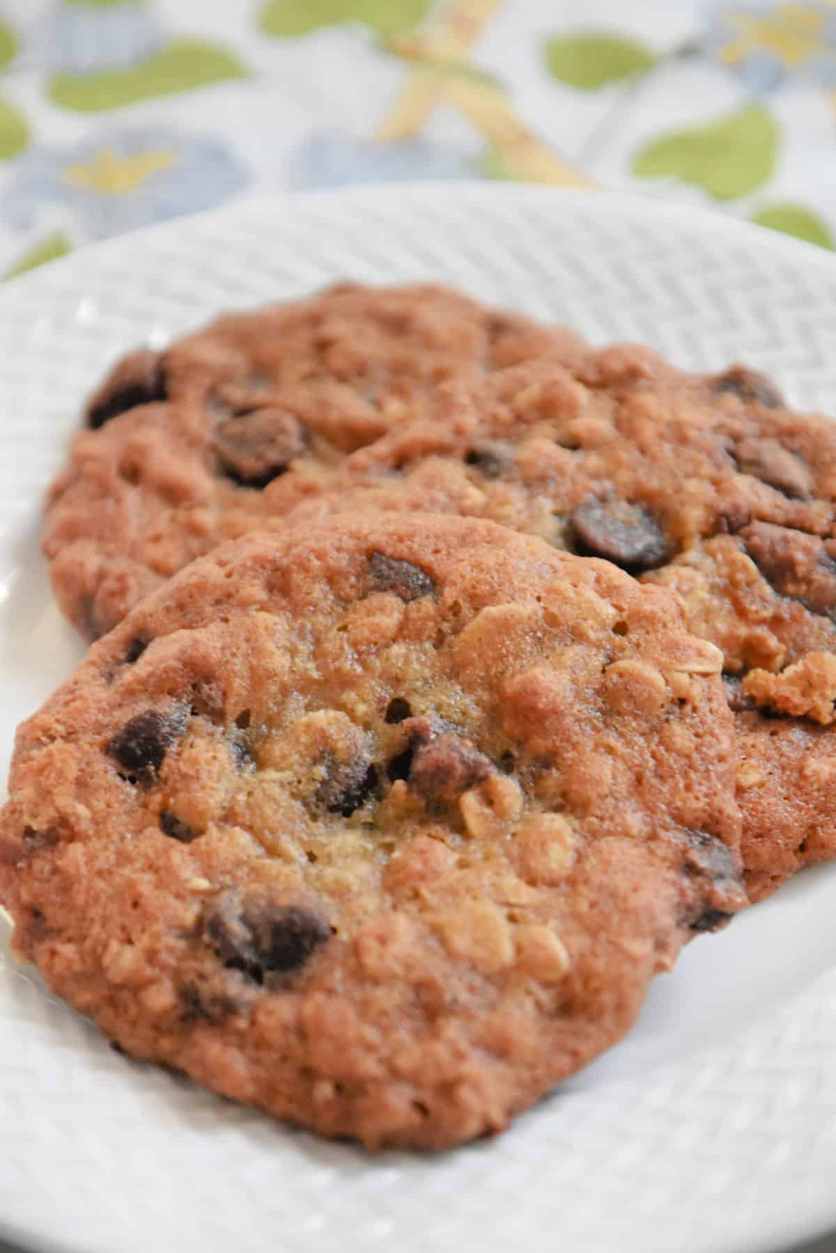 Banana Chocolate Chip Cookies on plate