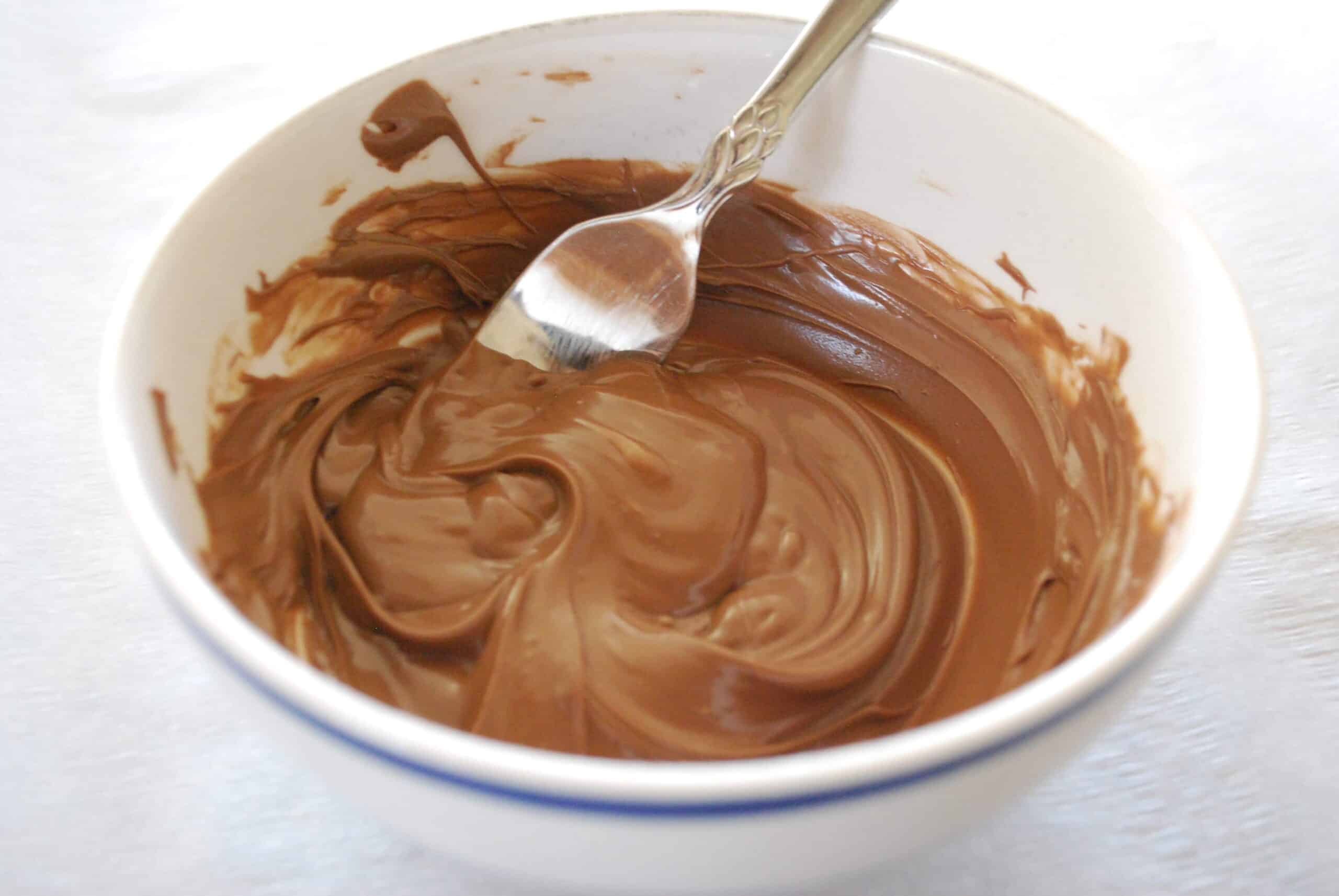 melted chocolate in bowl